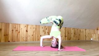 Handstand exercises with Lotus position | Yoga stretch Legs | Stretching | Gymnastics | Fitness |