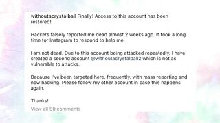 Without A Crystal Ball Instagram Update | Is she preparing to hand that account over?