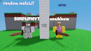 I accidently join @MiniBloxia game and then beat him.., roblox bedwars