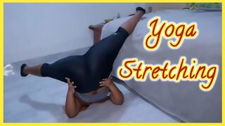 Yoga art and stretching morning split flow