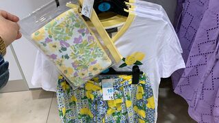 Primark Women's Summer Matching Items of Short, Blouse with Bikini Bag - May 2022