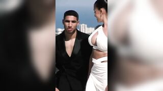 Achraf Hakimi et Hiba Abouk enflamme Cannes #shorts #cannes #2022 #celebrity #short #maroc