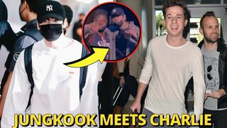 Jungkook Arrives in LA & Meets Charlie Puth & Pink Sweats for Collab, BTS Launch Apple Radio airport