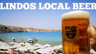 Local beer at Lindos beach