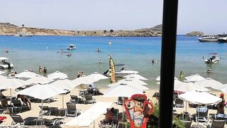 Local beer at Lindos beach