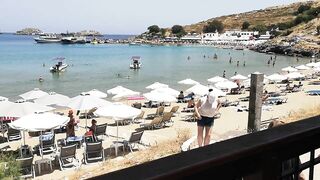 Local beer at Lindos beach