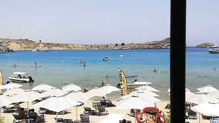 Local beer at Lindos beach