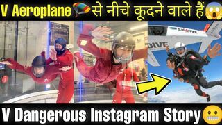 V Aeroplane से Direct कूद मारेंगे ???? V's Dangerous Instagram Story ???? BTS V Paragliding???? BTS Adventure