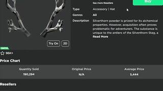 The Silverthorn Antlers Went Limited In Roblox!