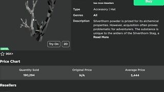 The Silverthorn Antlers Went Limited In Roblox!