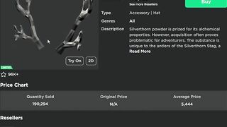 The Silverthorn Antlers Went Limited In Roblox!