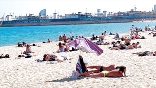 Beach Nova Icaria / Barcelona beach walk 2022????????????️Spain best beaches