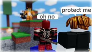 When YOU and your ENEMY PROTECTS the SAME GUY... ???? (Roblox Bedwars)