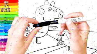 Dibuja y Colorea A Peppa Pig Y A George Pig Haciendo Yoga ???????????????? Dibujos Para Niños