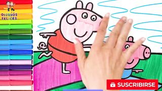 Dibuja y Colorea A Peppa Pig Y A George Pig Haciendo Yoga ???????????????? Dibujos Para Niños