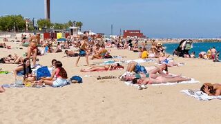 Barcelona beach walk 2022/ beach Nova Icaria ????️????????Spain best beaches