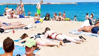 Barcelona beach walk 2022/ beach Nova Icaria ????️????????Spain best beaches