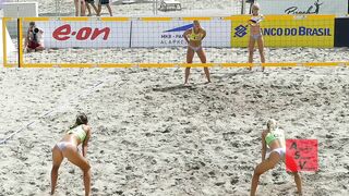 Beach Volleyball Three Rallies Before Break