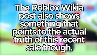 ROBLOX BROUGHT BACK SALES?