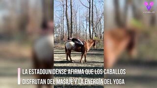 Esta mujer practica yoga encima de su caballo