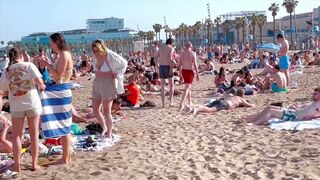 Barcelona beach walk 2022 / beach Sant Sebastia ????️????????Spain best beaches