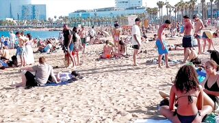 Barcelona beach walk 2022 / beach Sant Sebastia ????️????????Spain best beaches