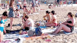 Barcelona beach walk 2022 / beach Sant Sebastia ????️????????Spain best beaches