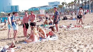 Barcelona beach walk 2022 / beach Sant Sebastia ????️????????Spain best beaches