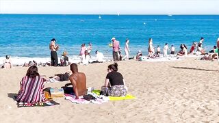 Barcelona beach walk 2022 / beach Sant Sebastia ????️????????Spain best beaches