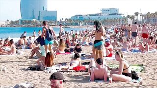 Barcelona beach walk 2022 / beach Sant Sebastia ????️????????Spain best beaches