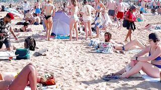 Barcelona beach walk 2022 / beach Sant Sebastia ????️????????Spain best beaches