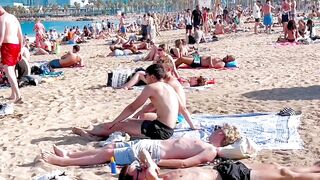 Barcelona beach walk 2022 / beach Sant Sebastia ????️????????Spain best beaches