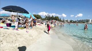 IBIZA Beach Summer - Beautiful Beach of Nissi Enjoy Walking 4k Video Near The Sea