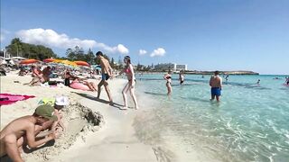 IBIZA Beach Summer - Beautiful Beach of Nissi Enjoy Walking 4k Video Near The Sea