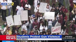 Hundreds of high school students in Long Beach walkout to protest gun violence