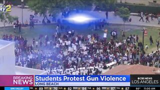 Hundreds of high school students in Long Beach walkout to protest gun violence