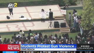 Hundreds of high school students in Long Beach walkout to protest gun violence