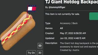 FREE ACCESSORY! HOW TO GET TJ Giant Hotdog Backpack! (ROBLOX Tommy Play Event)