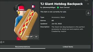 [EVENT] *FREE ITEM* How To Get TJ Giant Hotdog Backpack in Roblox - Tommy Play (Hilfiger)