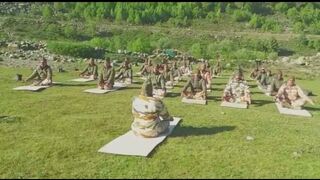 ITBP personnel practicing Yoga ahead of 8th International Day of Yoga in Himachal Pradesh.