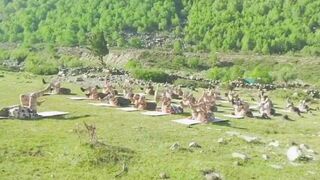 ITBP personnel practicing Yoga ahead of 8th International Day of Yoga in Himachal Pradesh.