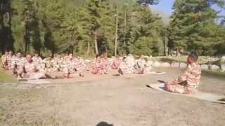 ITBP personnel practicing Yoga ahead of 8th International Day of Yoga in Himachal Pradesh.