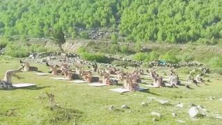 ITBP personnel practicing Yoga ahead of 8th International Day of Yoga in Himachal Pradesh.