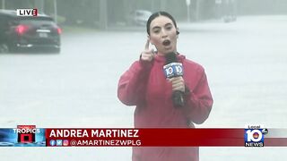 Hollywood Beach rescue vehicles help cars stuck in flooding