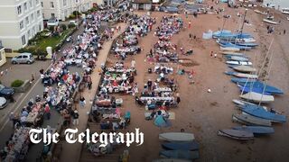 Jubilee: Street party in Devon spills onto the beach as people across the country celebrate