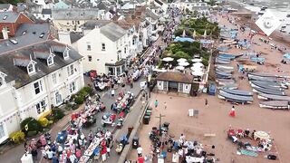 Jubilee: Street party in Devon spills onto the beach as people across the country celebrate