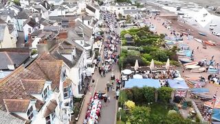 Jubilee: Street party in Devon spills onto the beach as people across the country celebrate