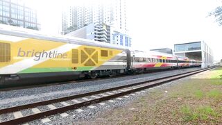 Evening Brightline Trains in West Palm Beach