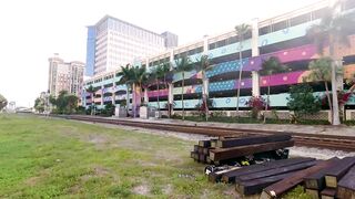 Evening Brightline Trains in West Palm Beach