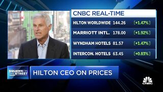 Hilton CEO Chris Nassetta says hotel chain not seeing any signs of travel slowdown